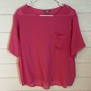 UniQlo 100% silk pink lightweight womens pocket blouse pink size S